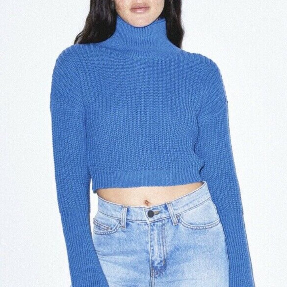American Apparel Fisherman Bell Sleeve Sweater, Palace Blue